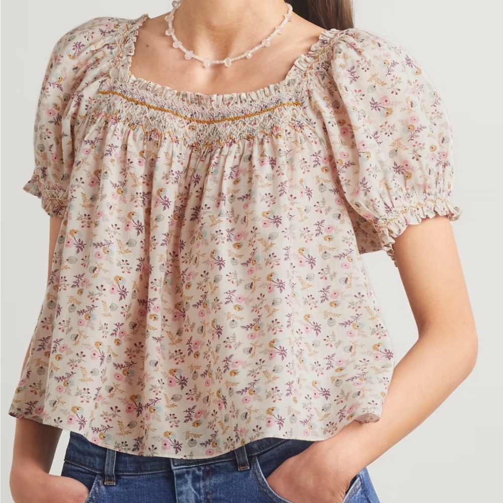 Doen Portia Floral Smocked Blouse - XS